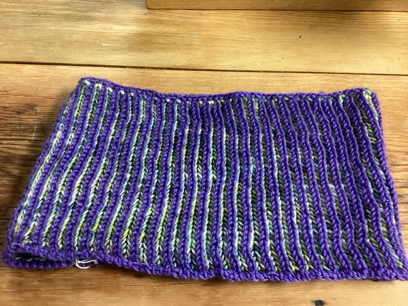Knit Cowl Scarf Purple