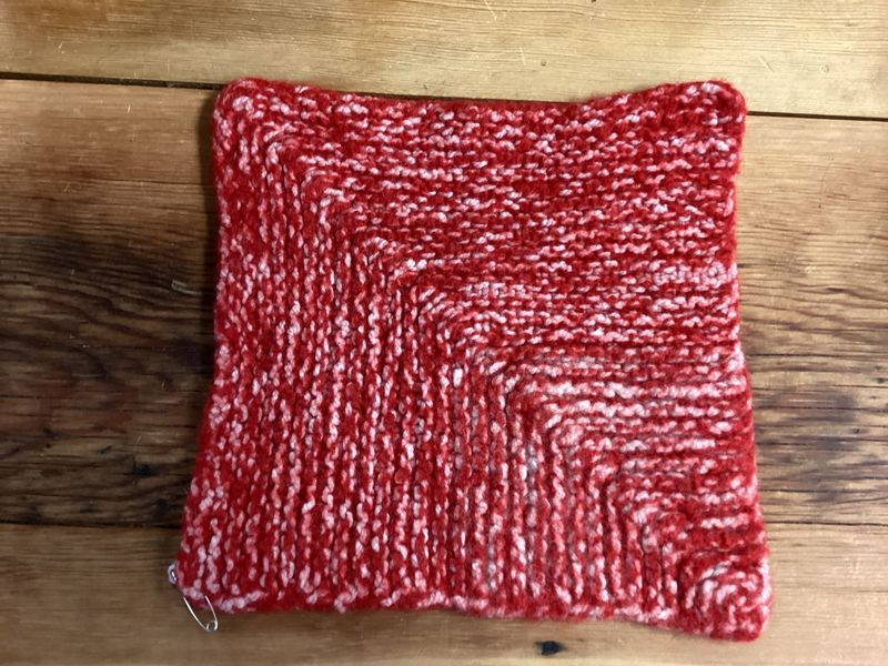 Pot Holders Hand Knitted Red