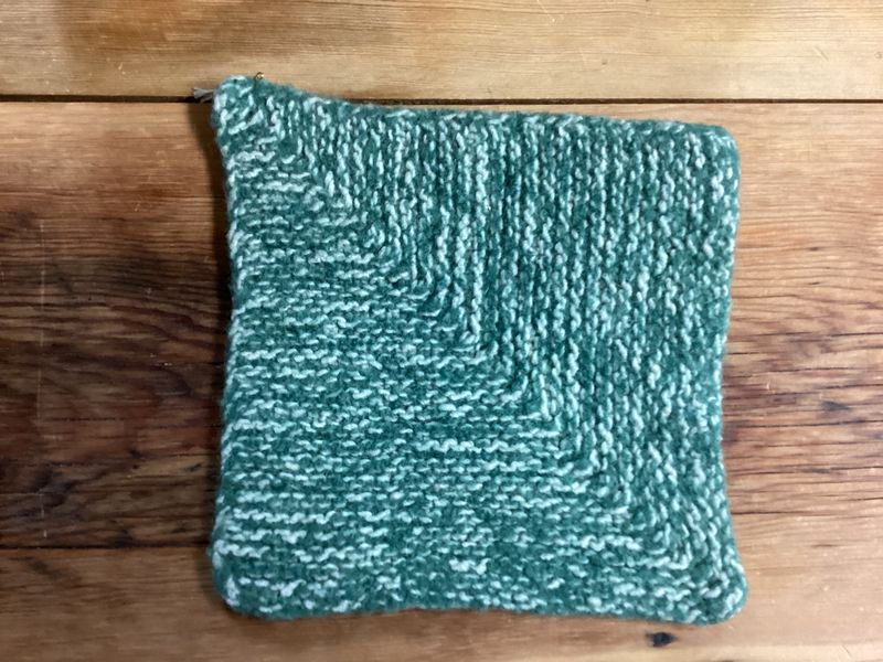 Pot Holders Hand Knitted Green