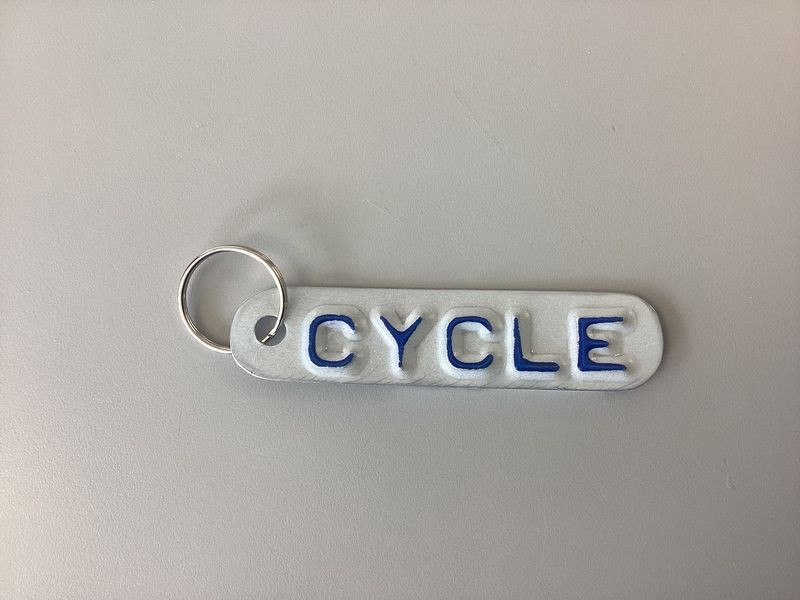 License Plate Keychain Words Cycle