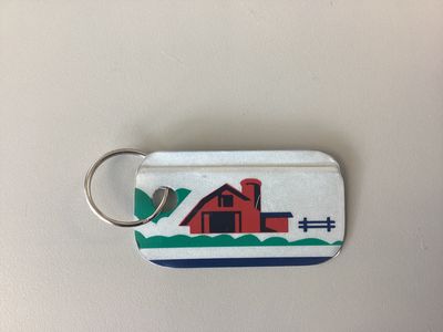 License Plate Keychain Red Barn