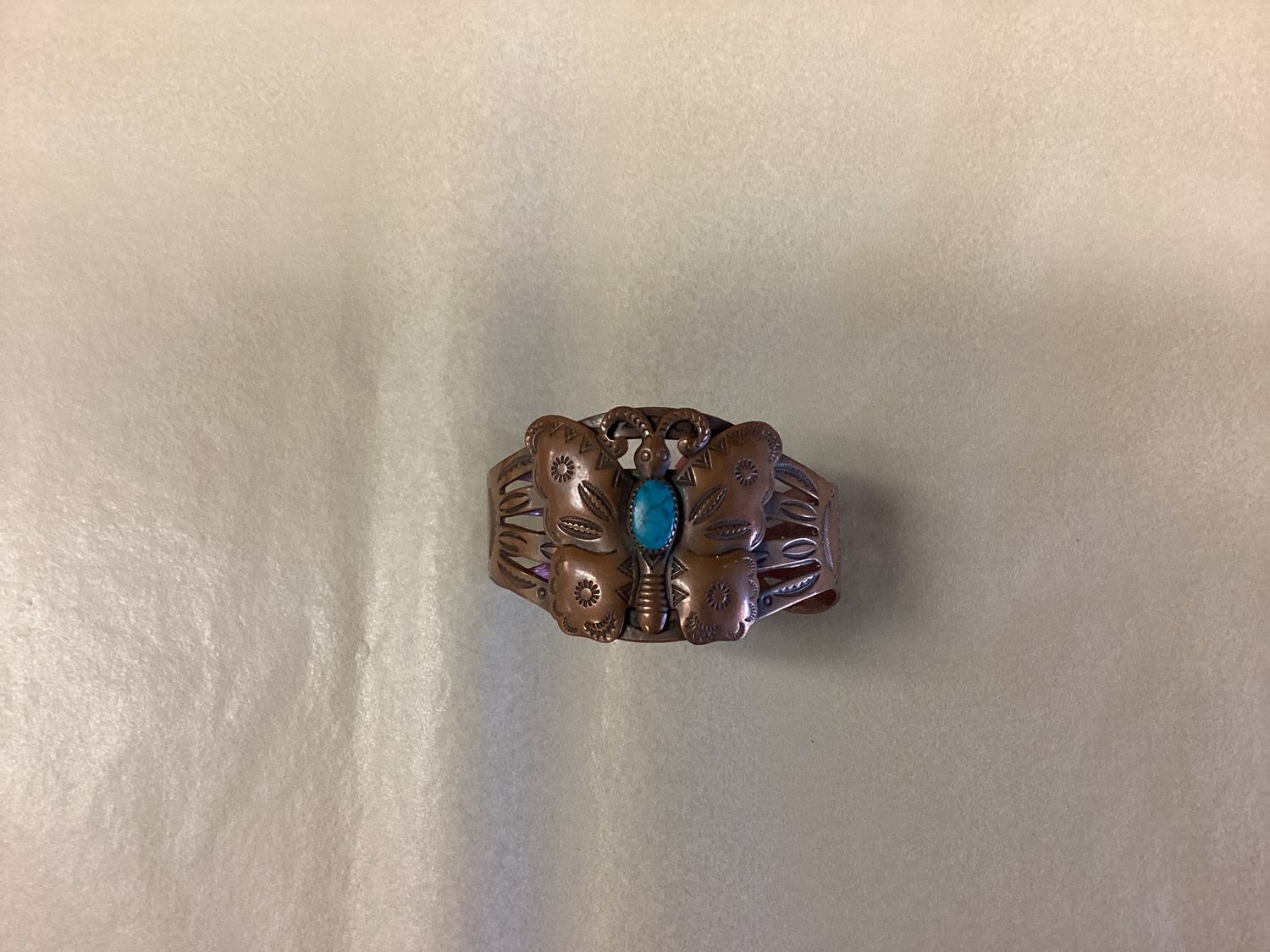 Vintage Copper Butterfly Cuff Bracelet