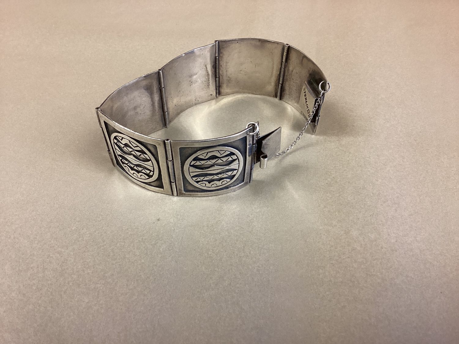 Hector Aquilarss Sterling Aztec Cuff