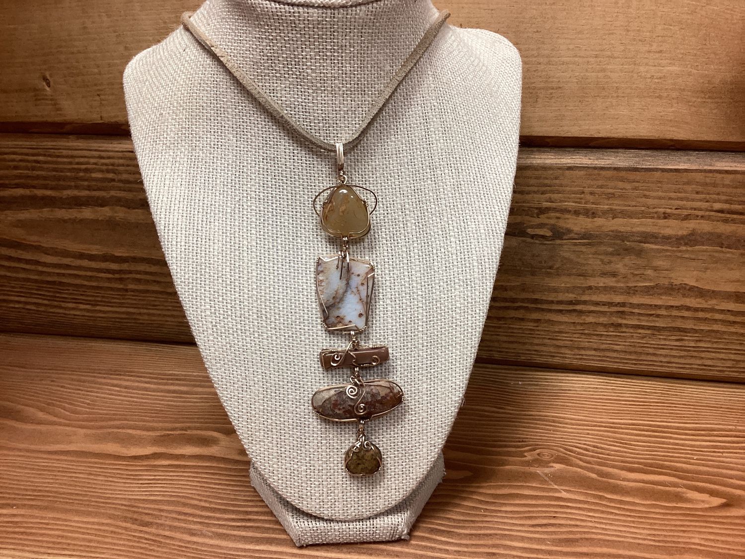 Wire Wrapped 5 Stone Necklace
