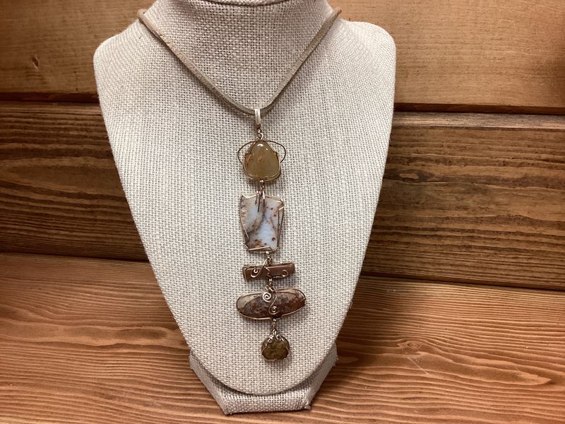 Wire Wrapped 5 Stone Necklace