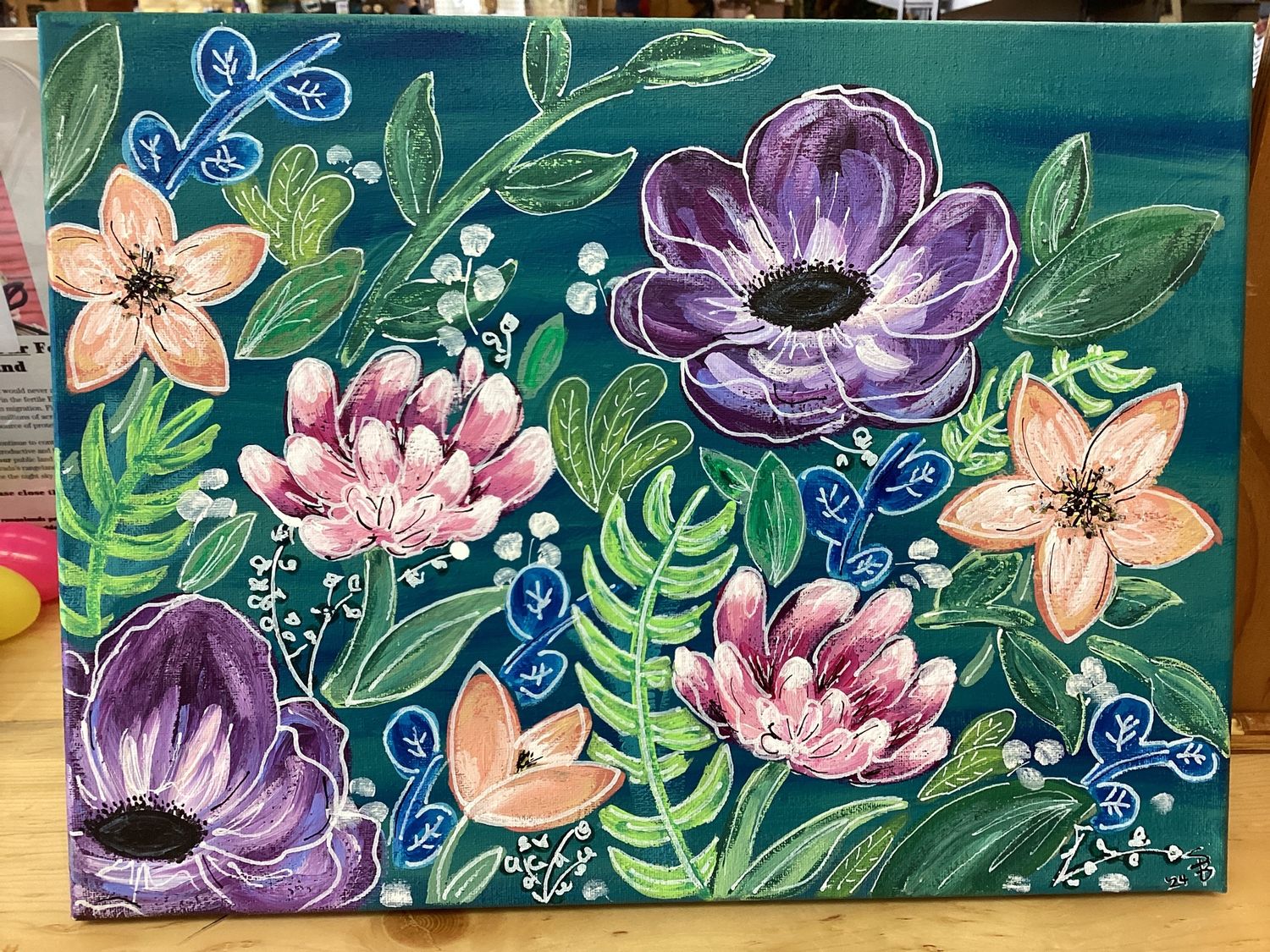 Bright Florals Painting (ND$)