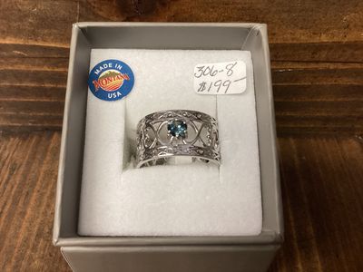 #306s Wide Band Heart w/ Sapphire Ring (8)