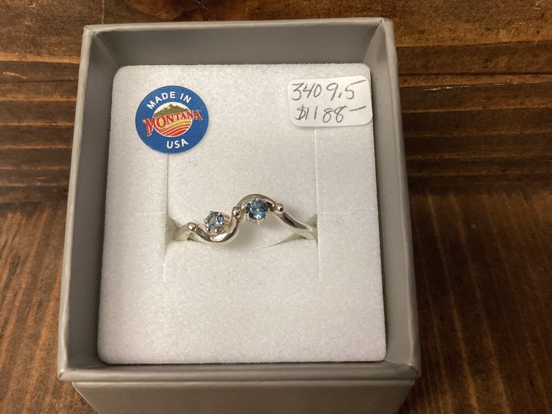 #340 Double Stone Beaded Wavy Band Ring