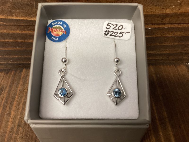 #520 Art Deco w/ 3.5mm Sapphire Earrings