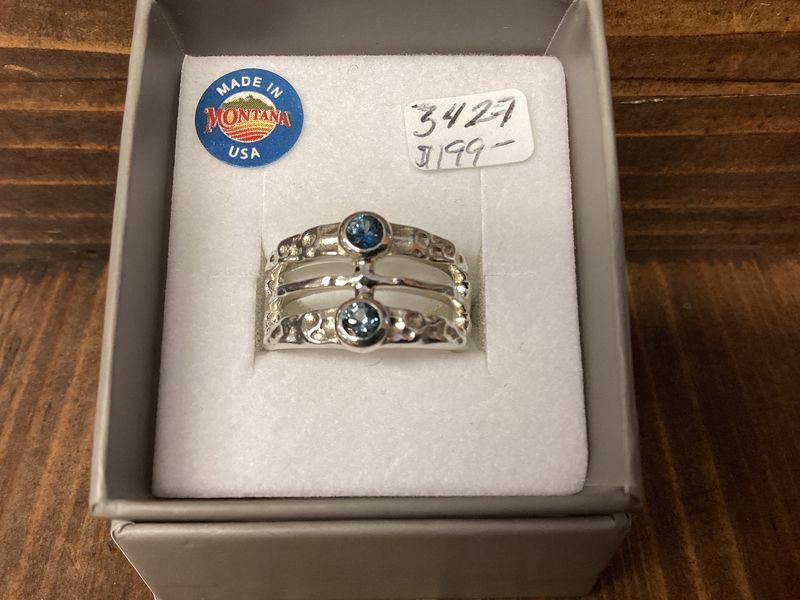 #342  2 Stone Wide 3.5mm Sapphires Ring (7)