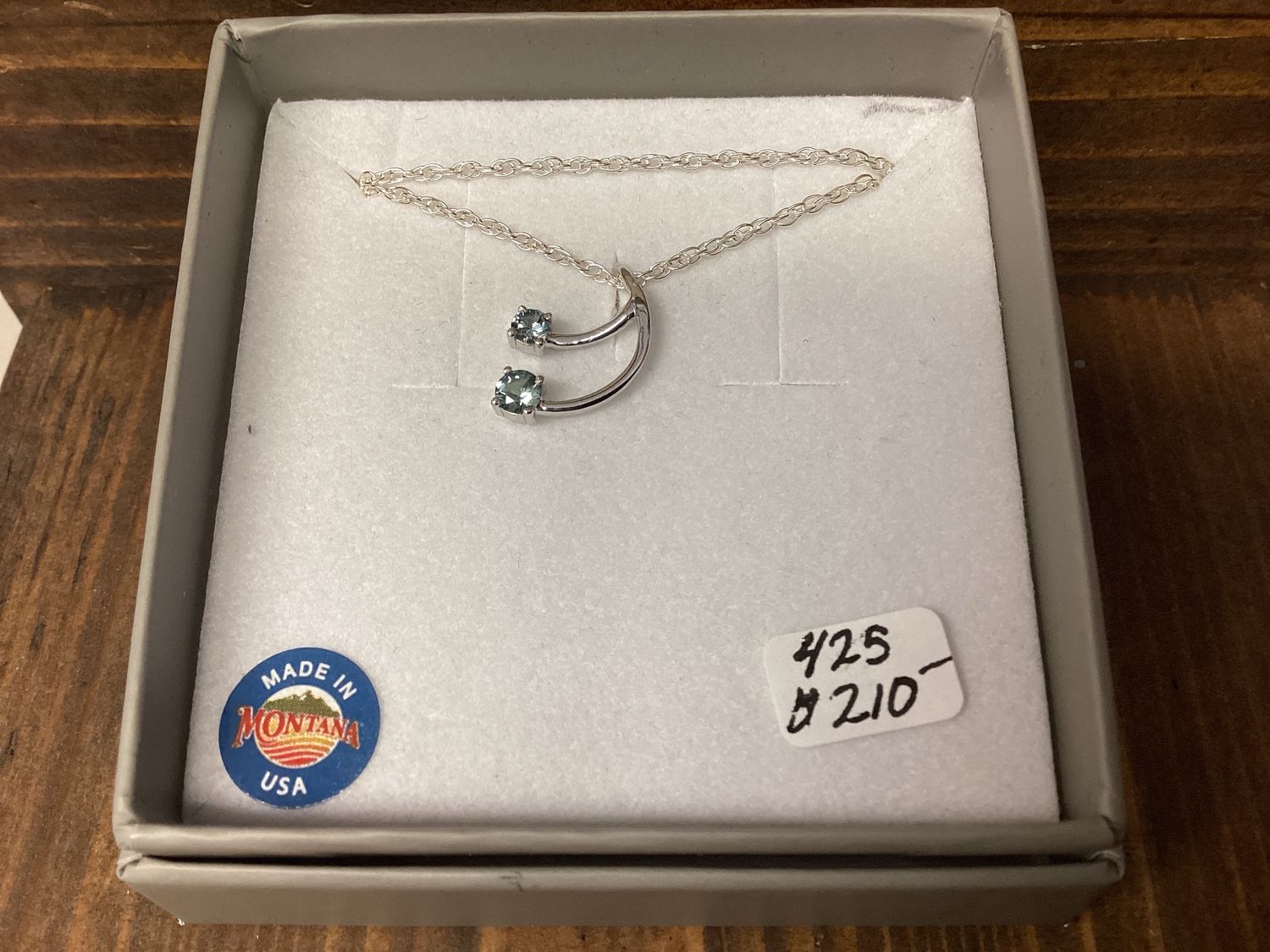 #425 Double Dangle Sapphire Necklace