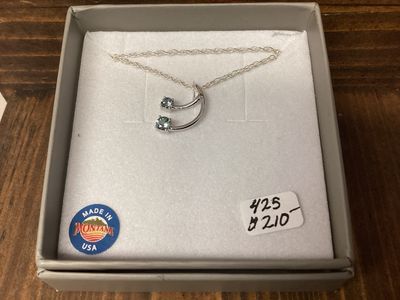 #425 Double Dangle Sapphire Necklace