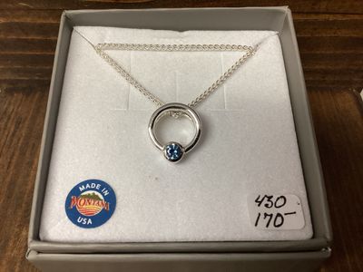 #430 Open Circle w/ 3.5mm  Bezel Set Necklace