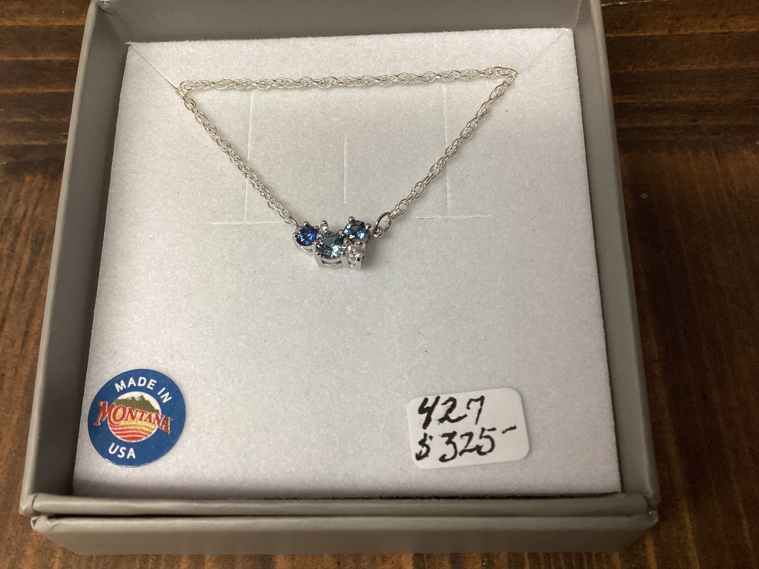 #427  5 Stone Cluster Necklace