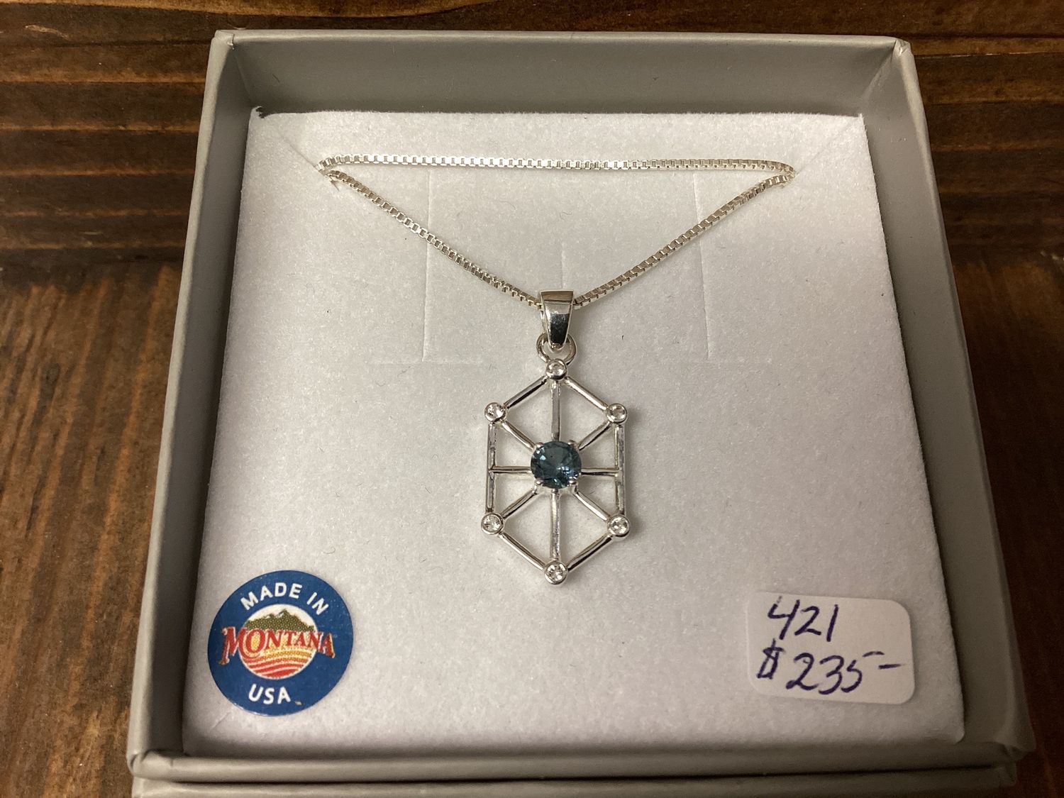 #421 Art Deco Style 4mm w/ 2mm White Sapphires Necklace