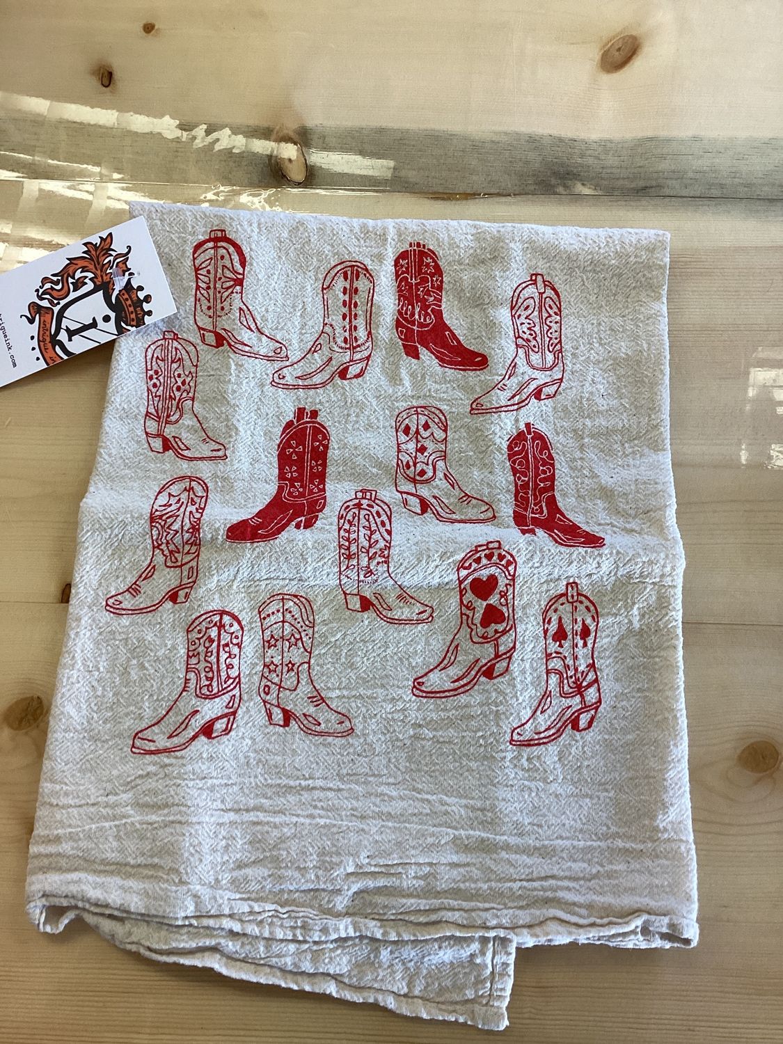 Cowboy Boots Tea Towel