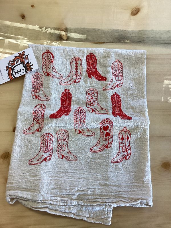 Cowboy Boots Tea Towel