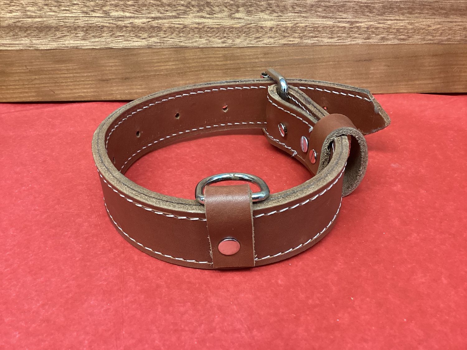 Leather Dog Collar no Handle, Size: S