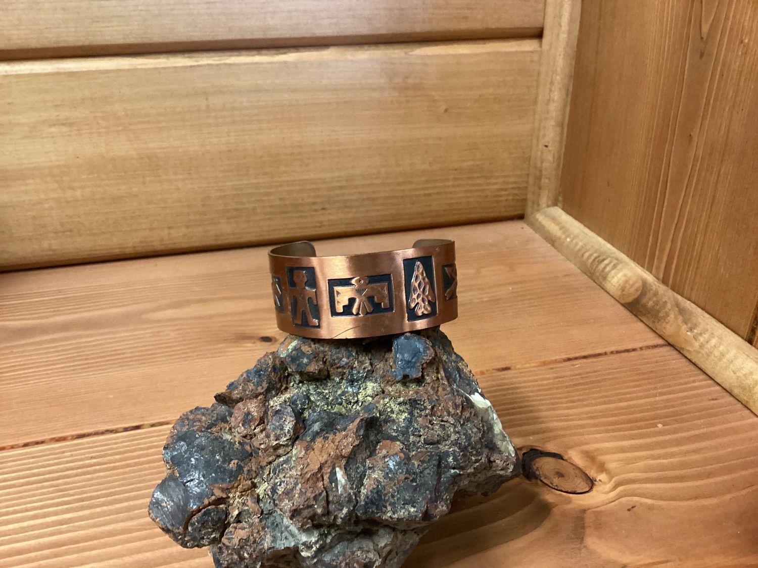 Vintage Copper Stamped Bracelet