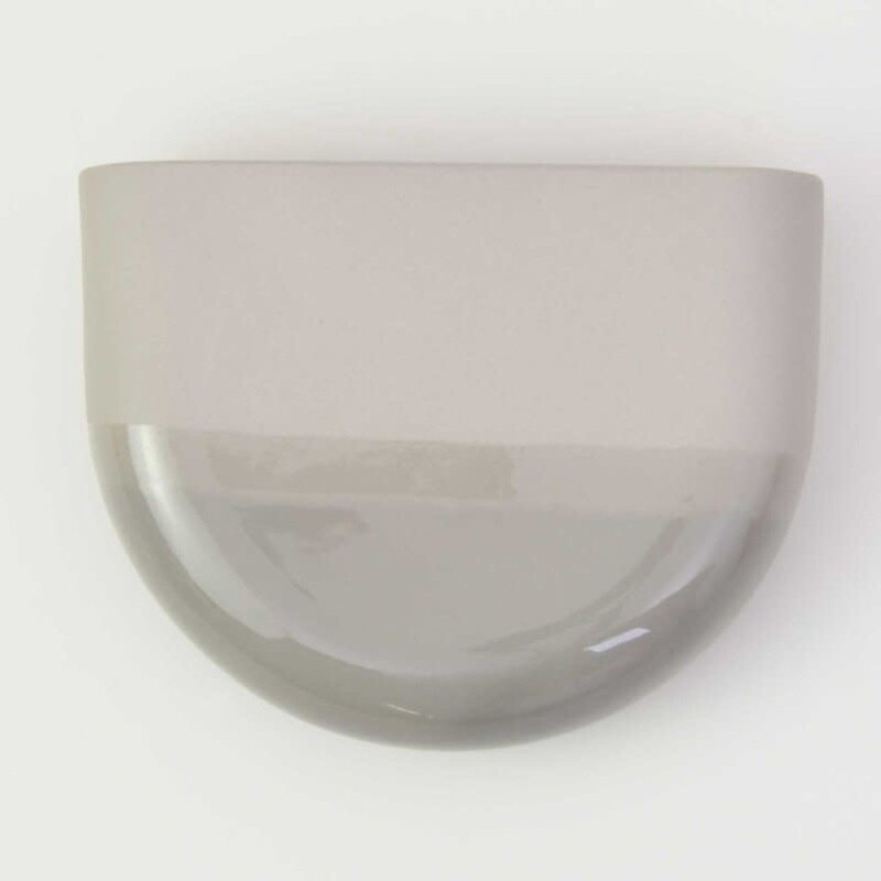 HARM &amp; ELKE dip wall vase-half round Grey 090