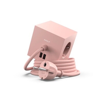 AVOLT Square 1 Stekkerdoos USB-A Old Pink