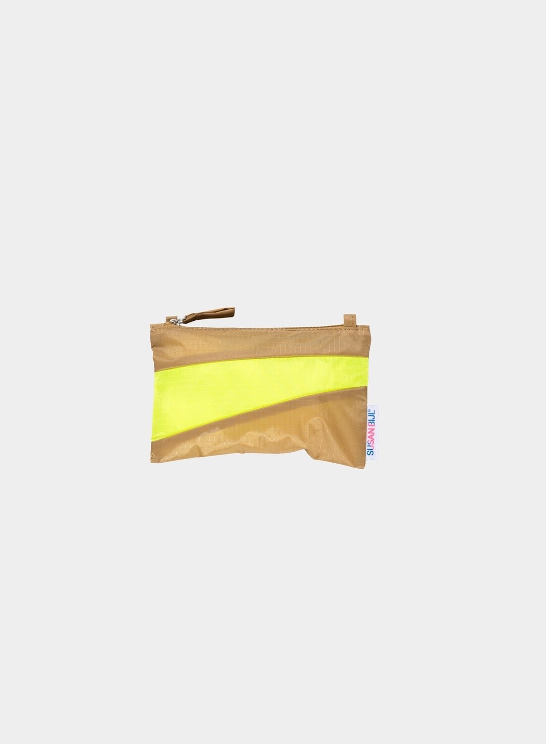 SUSAN BIJL Pouch Camel-Fluo Yellow Small
