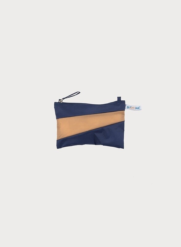 SUSAN BIJL Pouch navy-camel Small