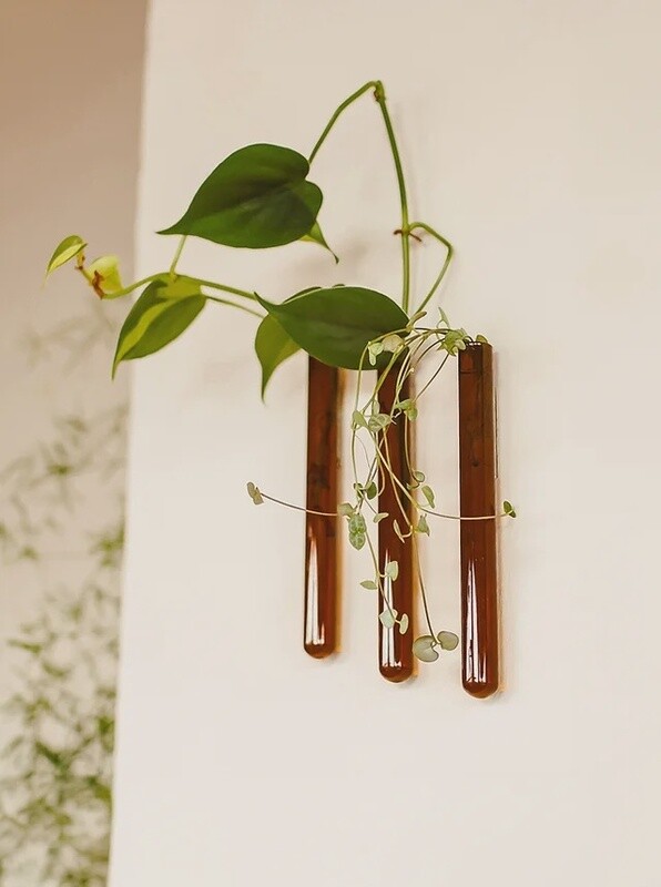 MUURBLOEMPJES magneetvaasjes amber 3 stuks