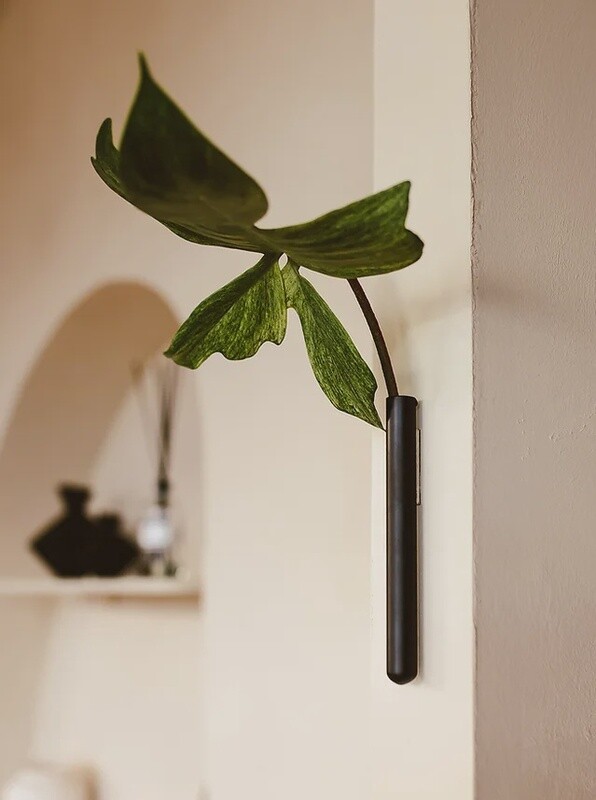 MUURBLOEMPJES magneetvaasjes zwart per/stuk