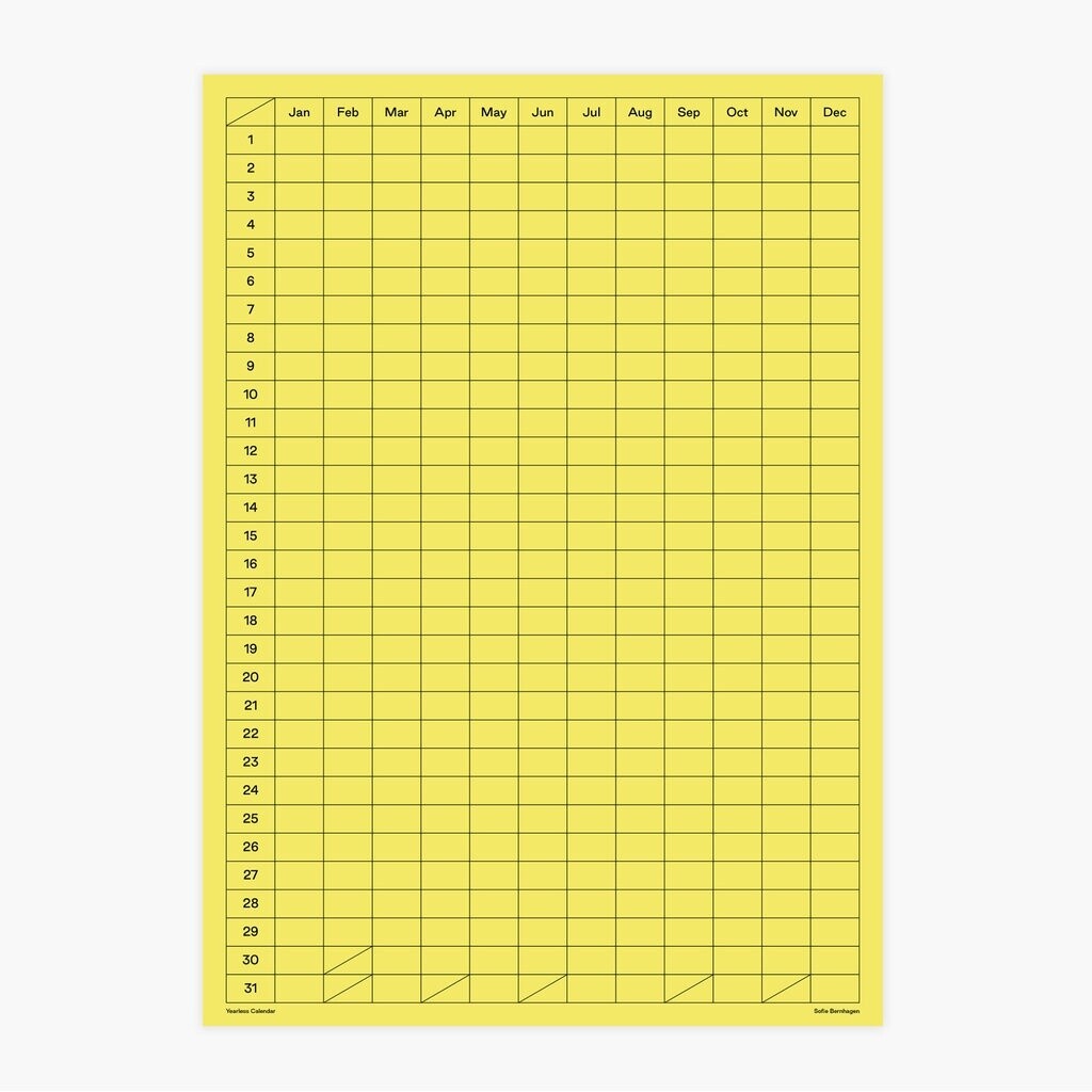 SOFIE BERNHAGEN Yearless Calendar Yellow