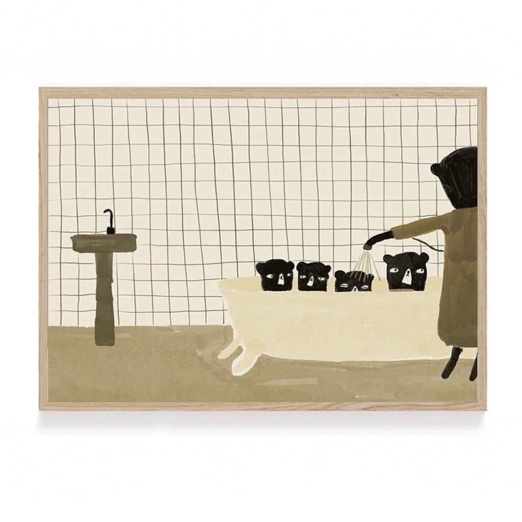 TED & TONE poster Bathtime A4