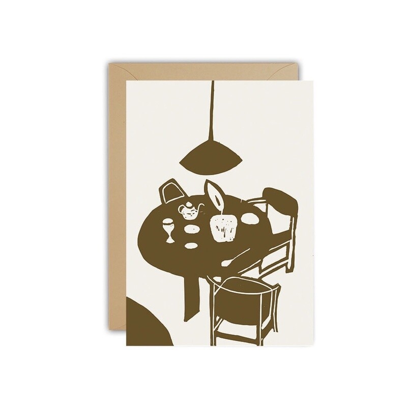 ESTHER SCHUIVENS Tea on Table postcard gevouwen 10x15cm