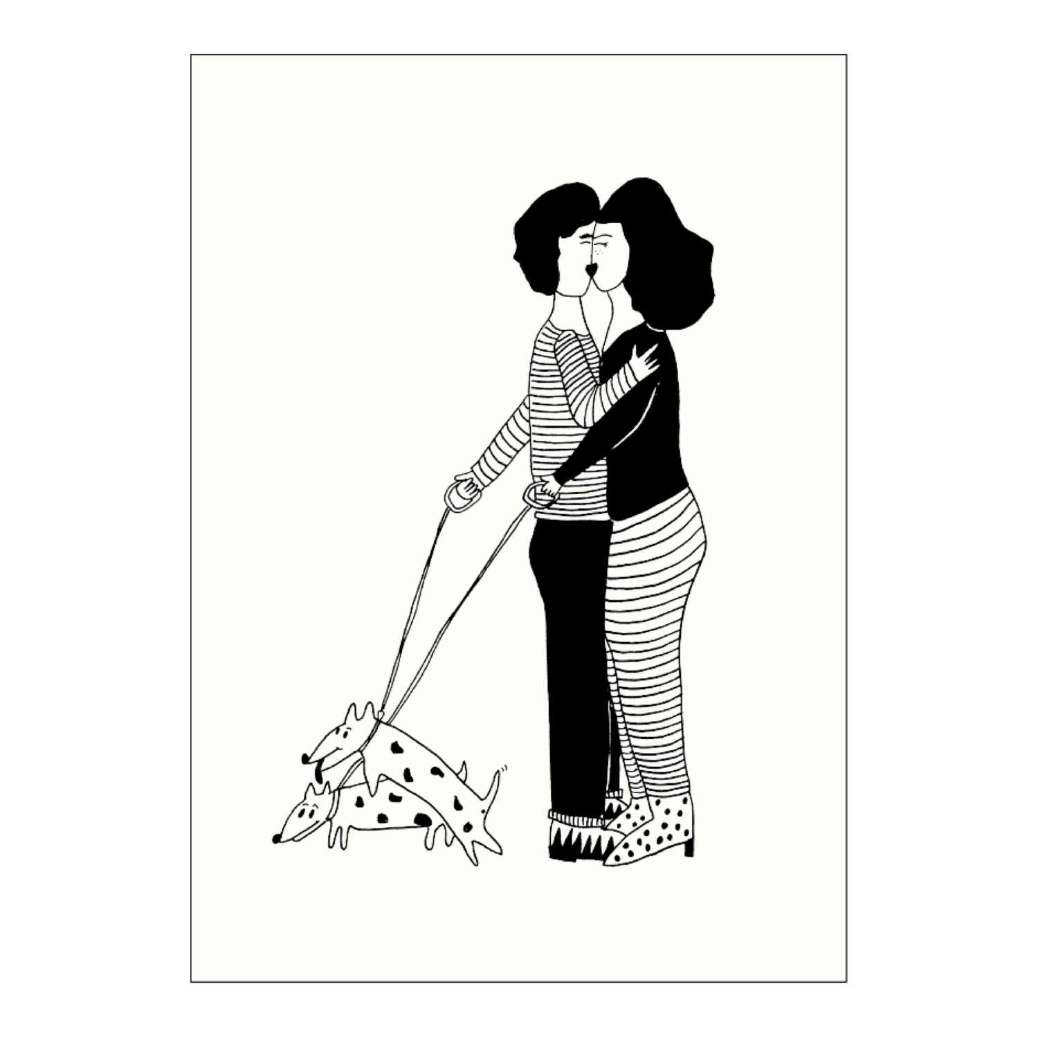 HELEN B postcard Horny Dogs