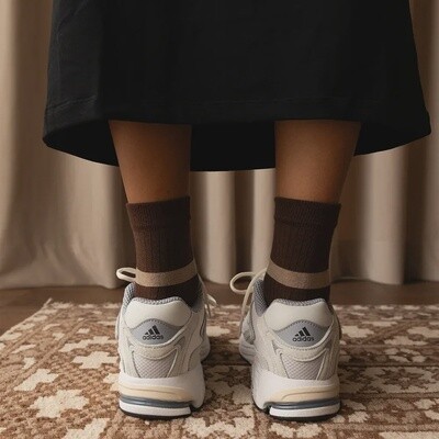 MONK &amp; ANNA Sokken Graphic Shape Dark Wood