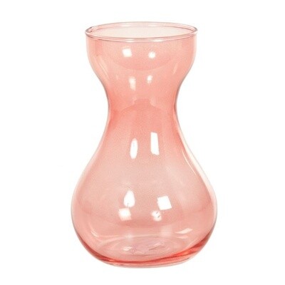 Vaas glas H15cm roze