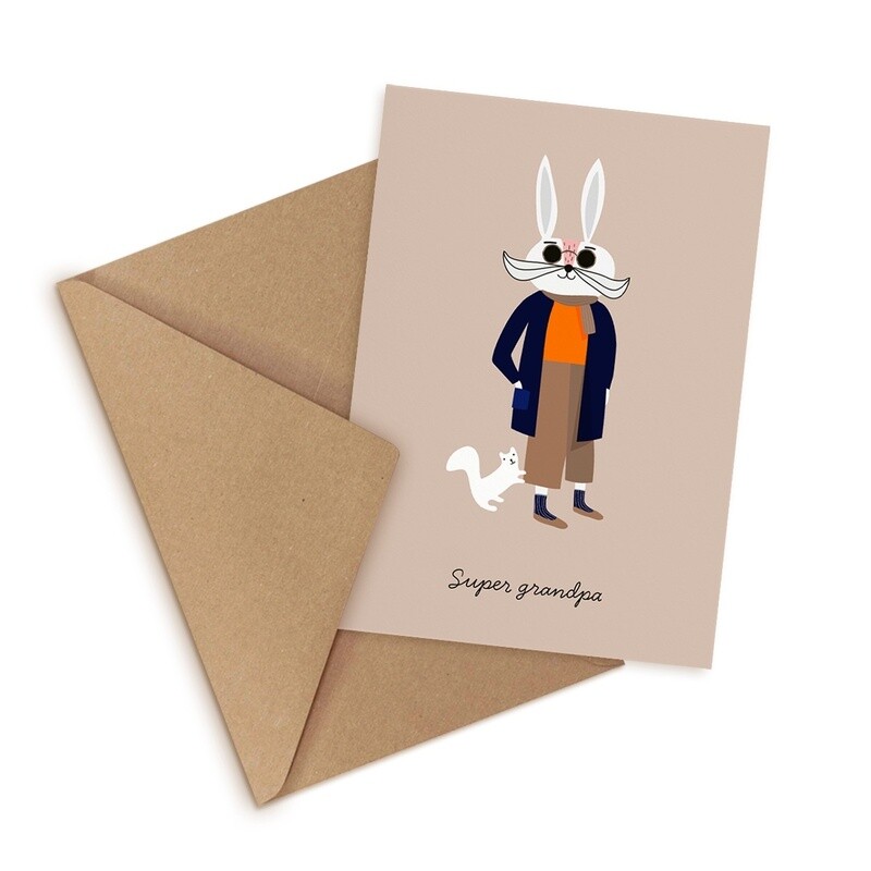 LITTLE OTJA postcard Super Grandpa Card