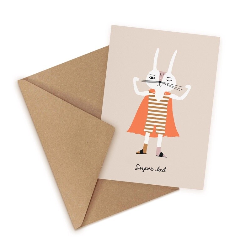 LITTLE OTJA postcard Super Dad Card