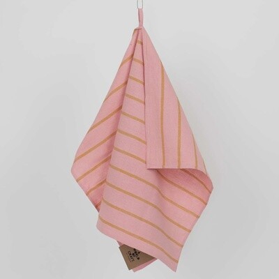A WORLD OF CRAFT Handdoek roze/mosterd