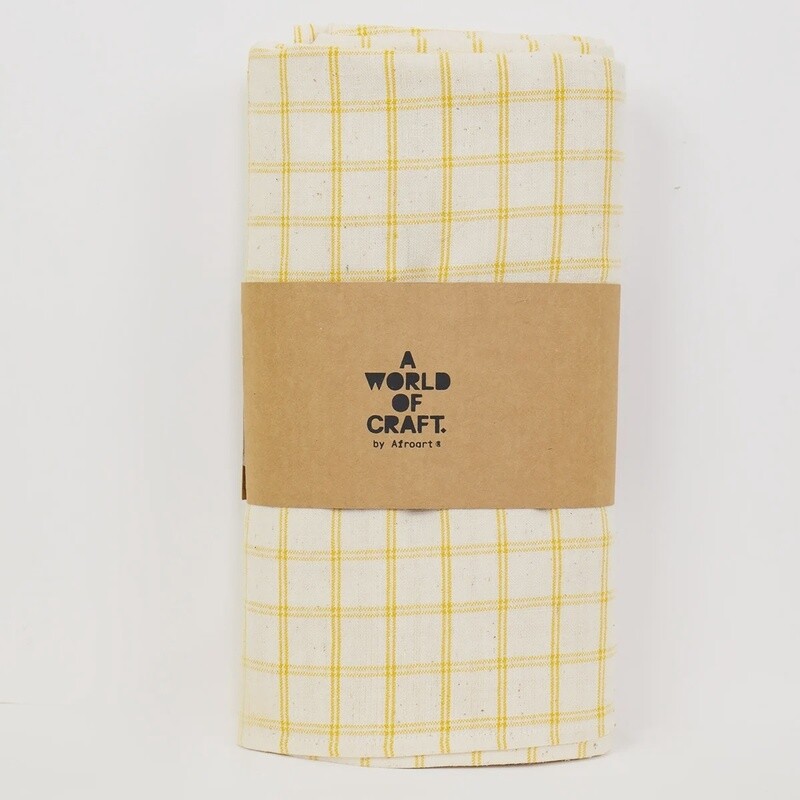 A WORLD OF CRAFT Tafelkleed wit/geel