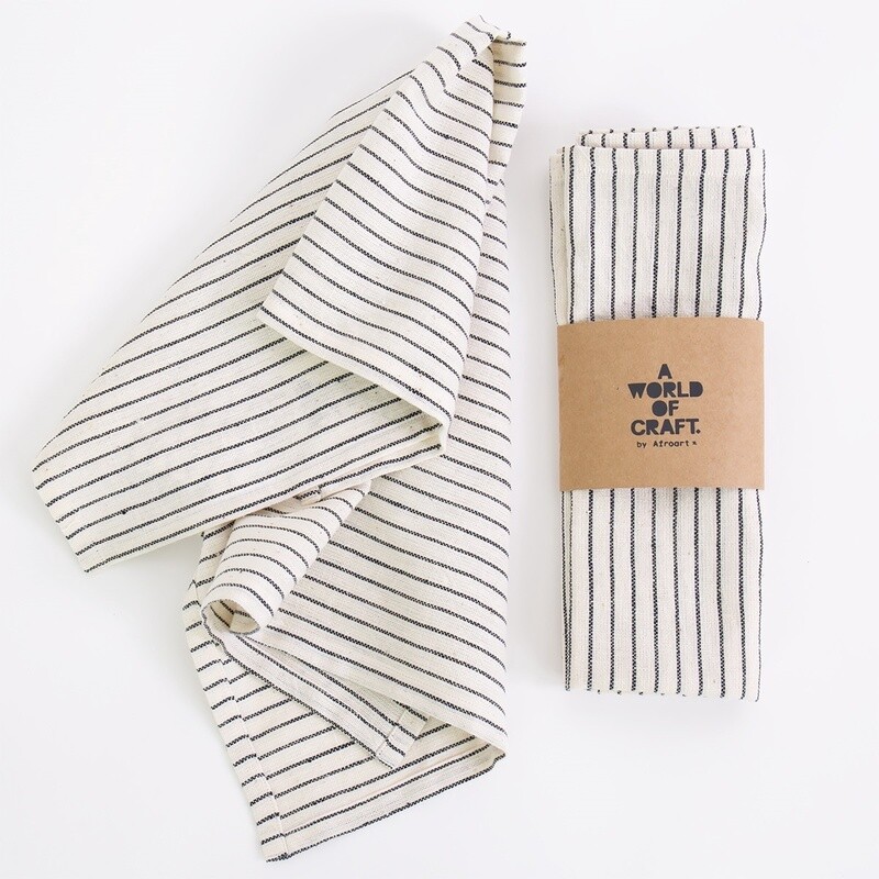 A WORLD OF CRAFT Servetten 2-pack wit/zwart