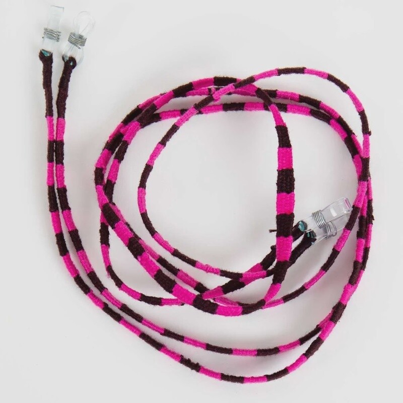 A WORLD OF CRAFT brillenkoord roze/bruin