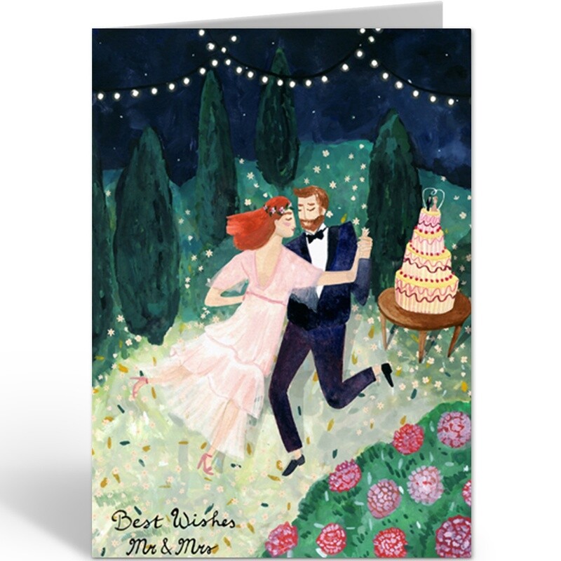 Postcard Wedding dance couple