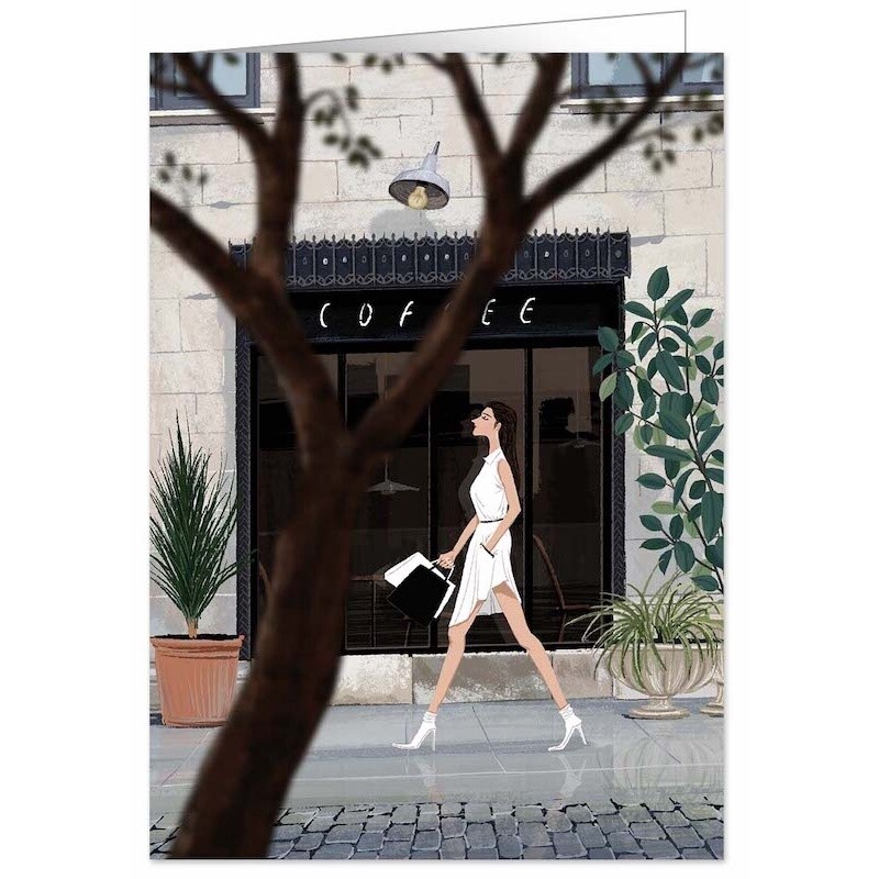 Postcard Woman Walking