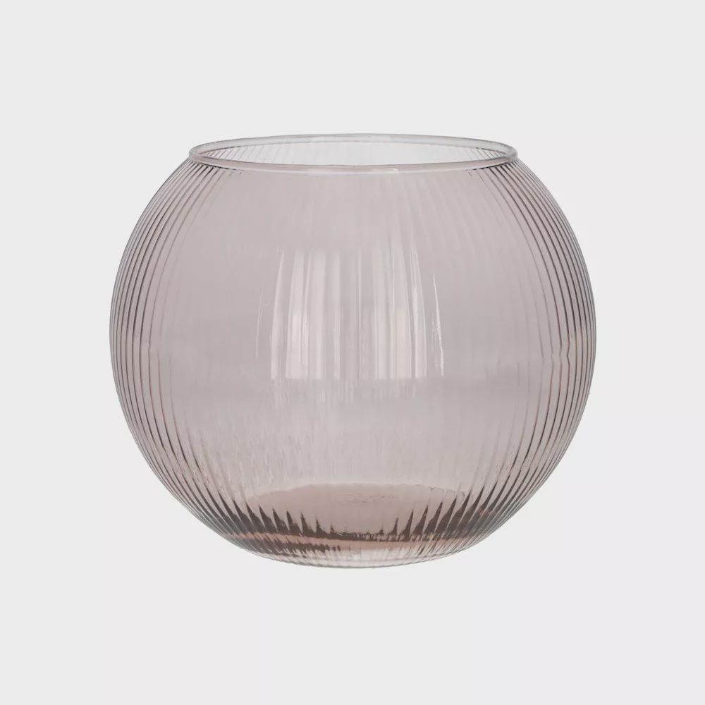 Vaas rond Alverda Lines 15cm roze