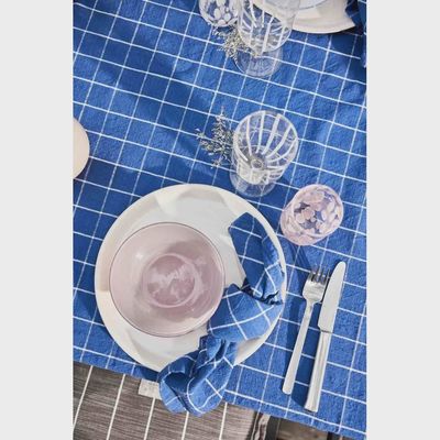 OYOY Servetten Grid 2-pack dark blue/white