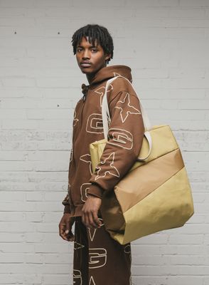 SUSAN BIJL The New Tote Bag Moss &amp; Camel large