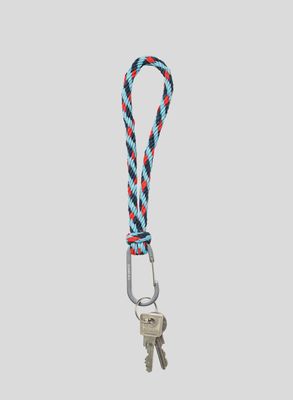 SUSAN BIJL Kumihimo Keychain Key Blue-Red Alert