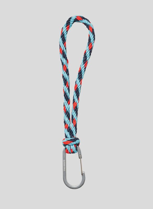 SUSAN BIJL Kumihimo Keychain Key Blue-Red Alert