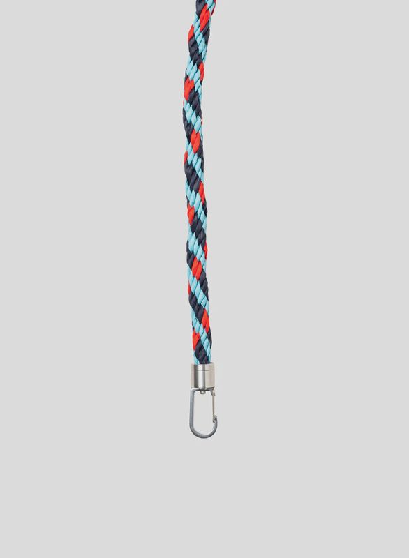 SUSAN BIJL Kumihimo strap Key Blue-Red Alert kort