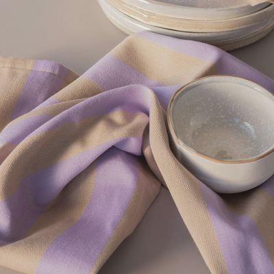 METTE DITMER Stripes theedoek sand 2-pack